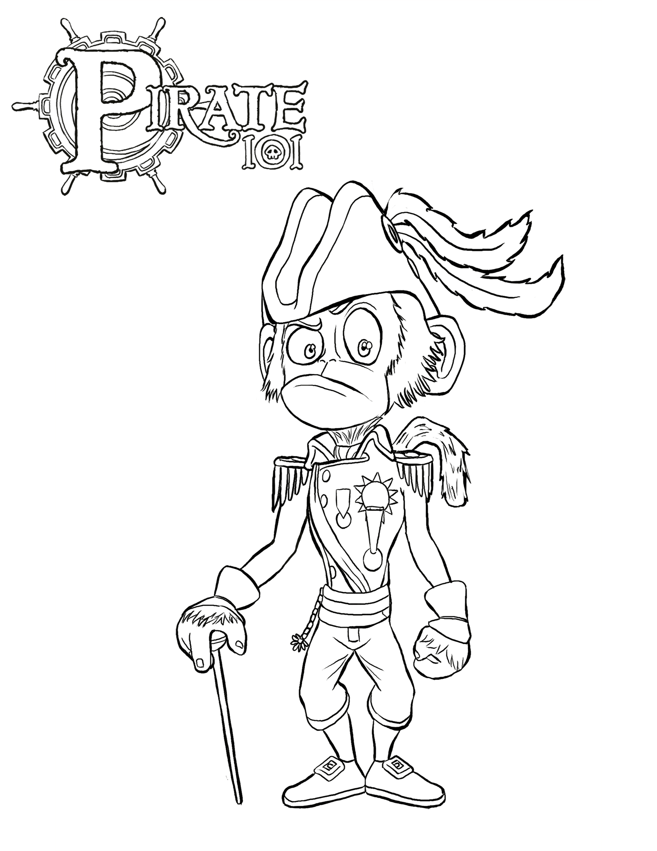 girl pirate coloring page